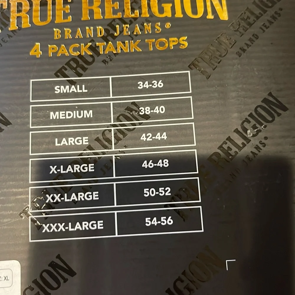 True Religion Tank Tops XL 4 Pack - Picture 6 of 7
